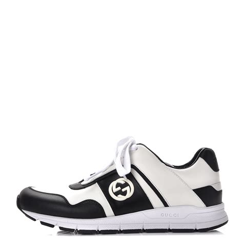 gucci calfskin sneakers 37 black white|Gucci Sneakers for Women .